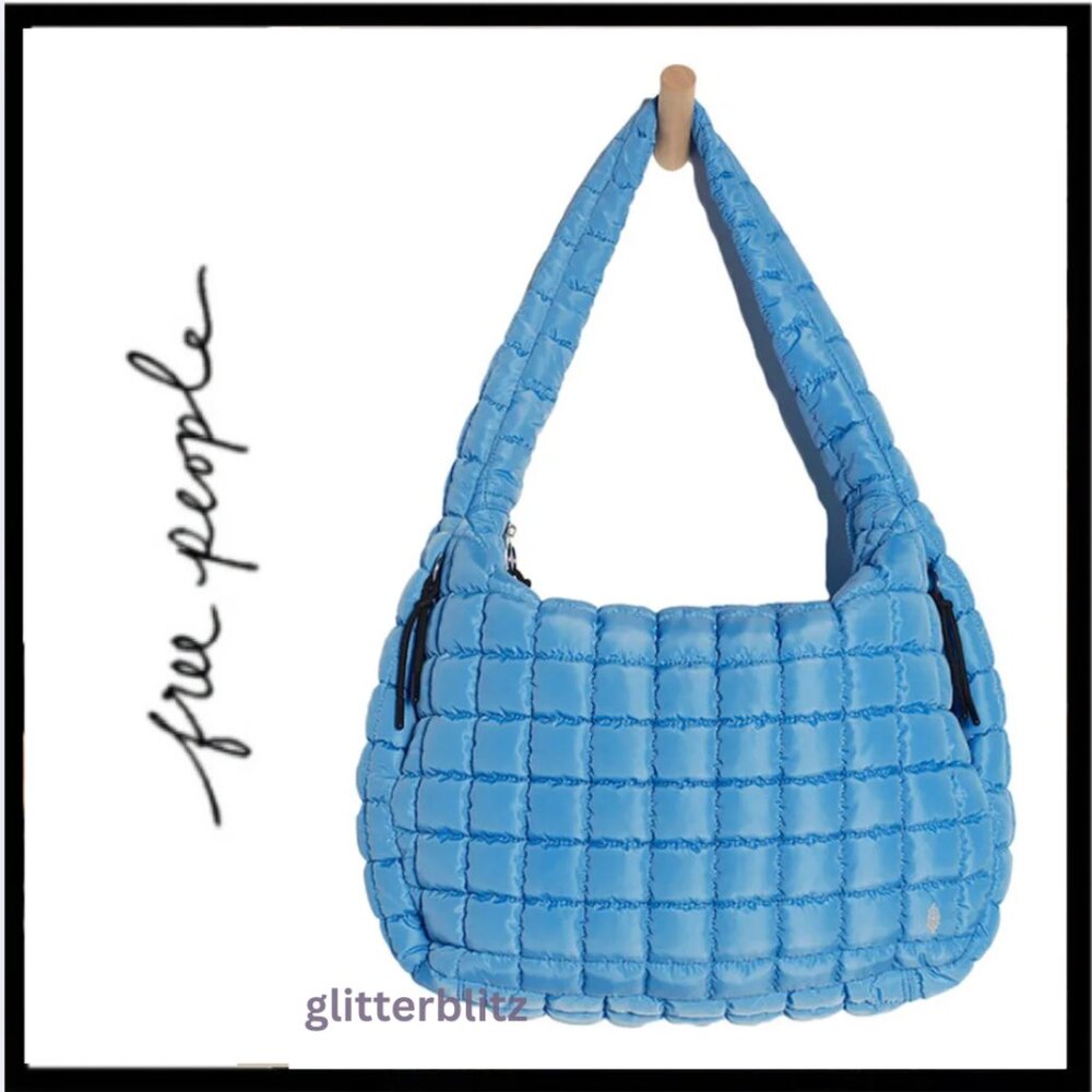 Free People Quilted Carryall DENIM BLUE